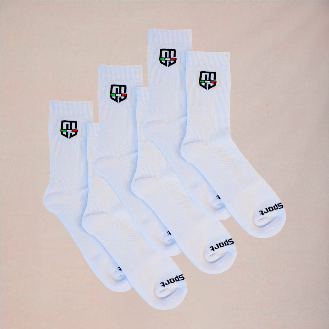3-Pack Performance Compression Sock - White