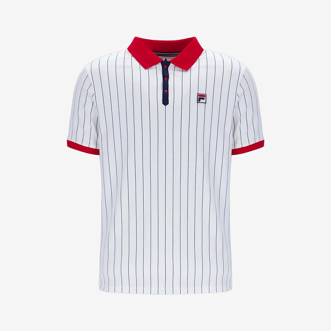 フィラ ヴィンテージ-Fila Vintage Polo White & Red Fila BB1 Polo Shirt In White/Red/Navy | Men's Fila Tennis Polo