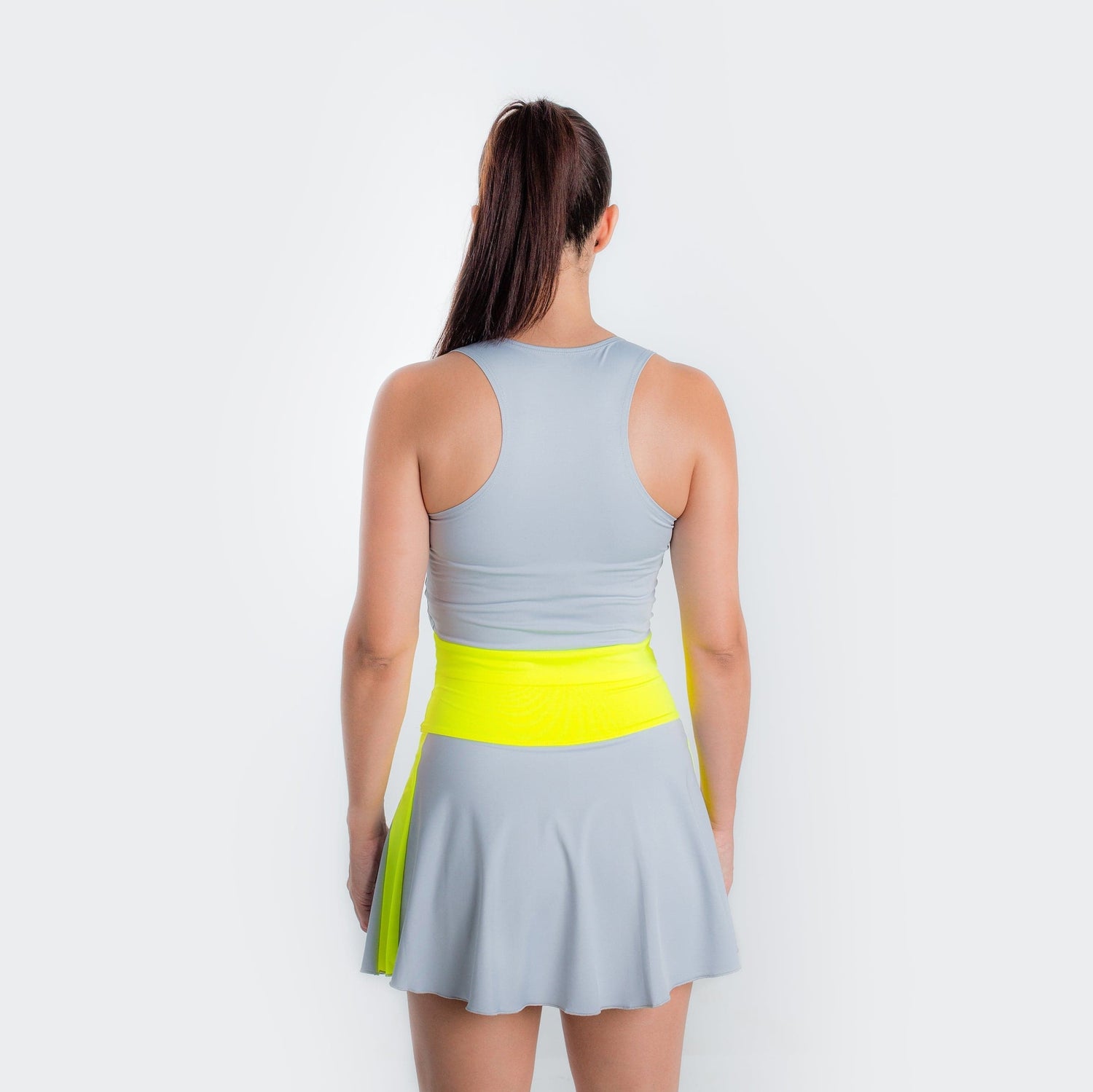 Bora Sleeveless Top in Grey/Yellow