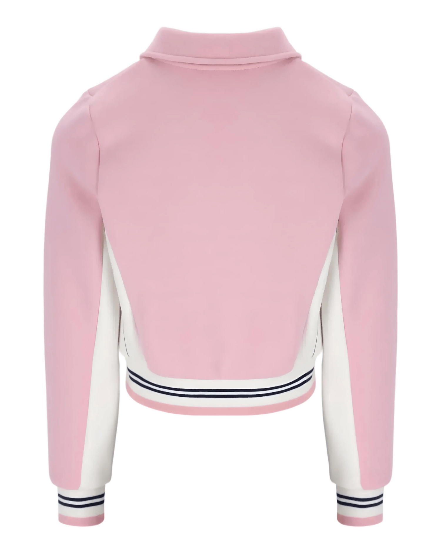 Fila Harper Cropped Zip Up Track Top in Pink Nectar/Gardenia/Fila Navy