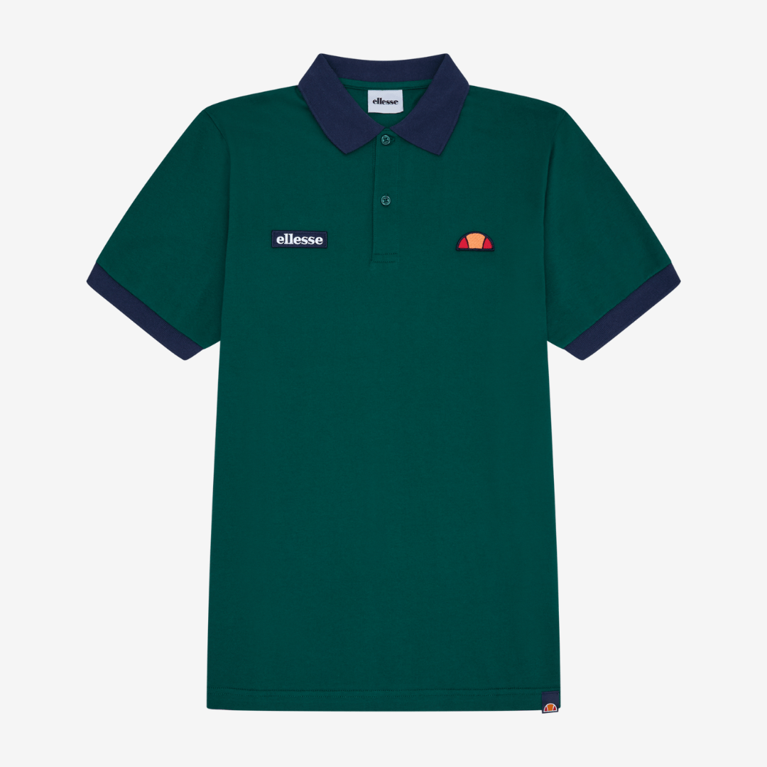 Lessepsia Polo in Dark Green/Navy — Golden Age of Tennis