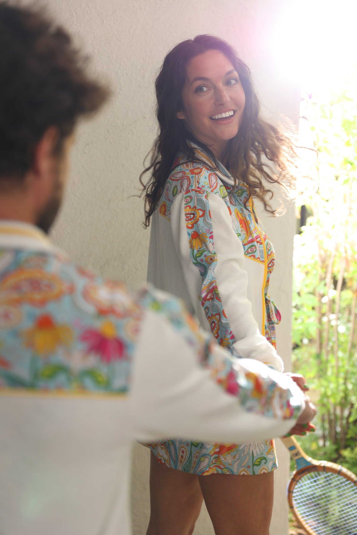 Love All Paisley Printed Unisexy White Track Jacket