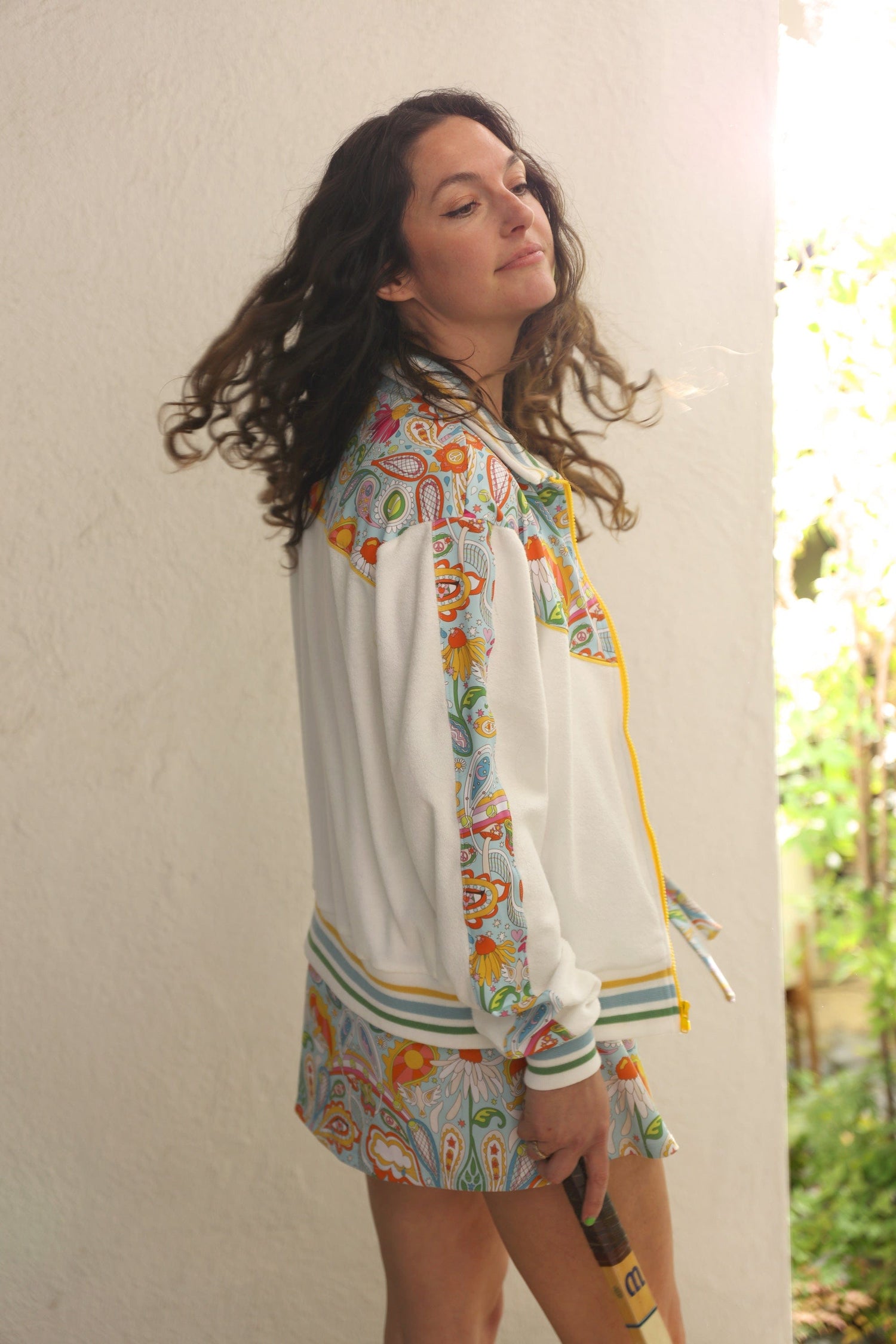 Love All Paisley Printed Unisexy White Track Jacket