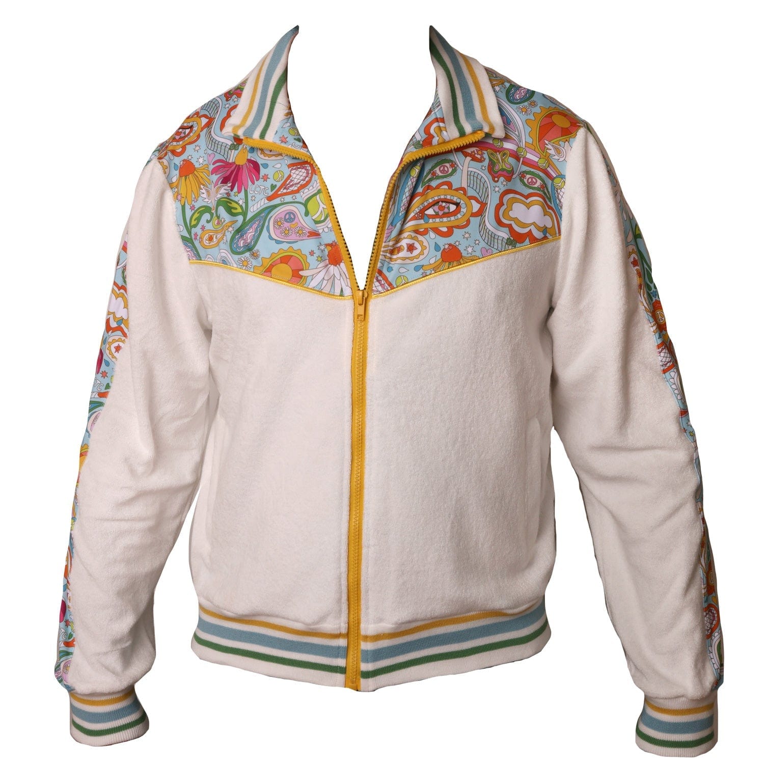 Love All Paisley Printed Unisexy White Track Jacket