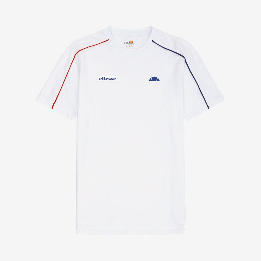 Ellesse Mapperly Tee in White | Men's Ellesse Tennis Polo Shirts