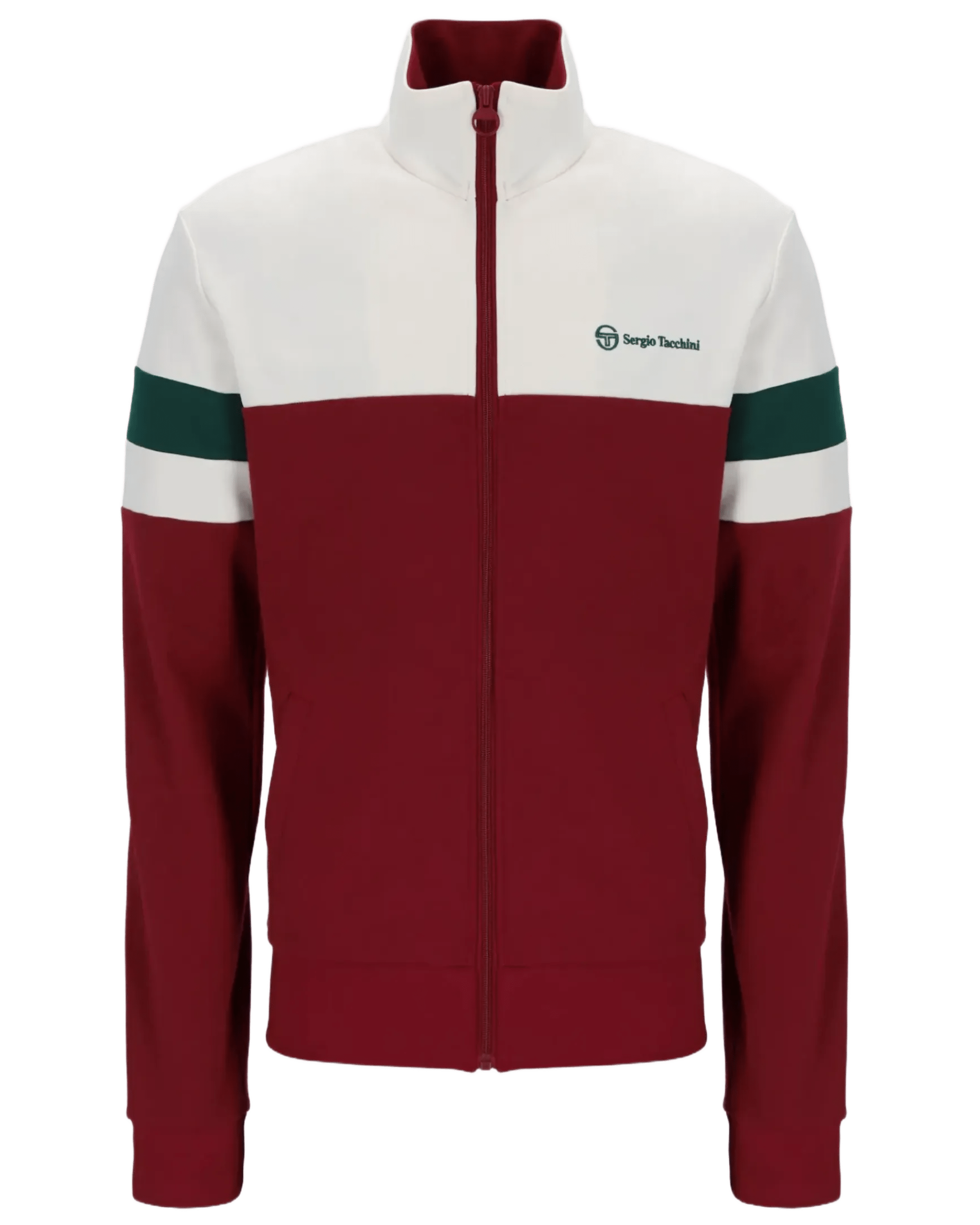 Sergio Tacchini Jonnie TT Track Top in Sundriedtomato Rainforest Golden Age of Tennis