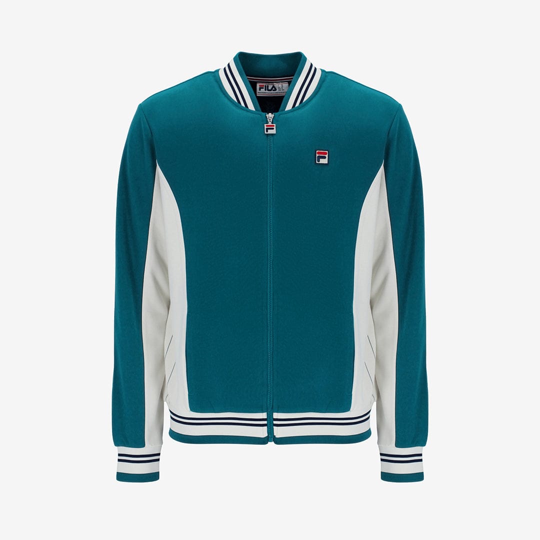 Fila Settanta Baseball Track Jacket In Deep Lagoon/Gardenia/Black
