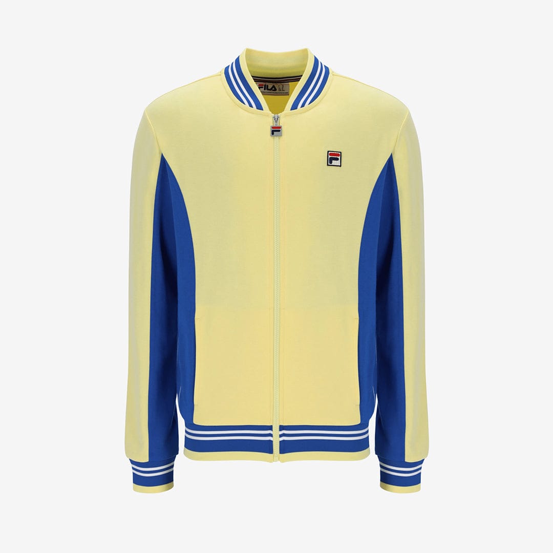 Fila Settanta Baseball Track Jacket In Popcorn/Turkish Sea/Navy