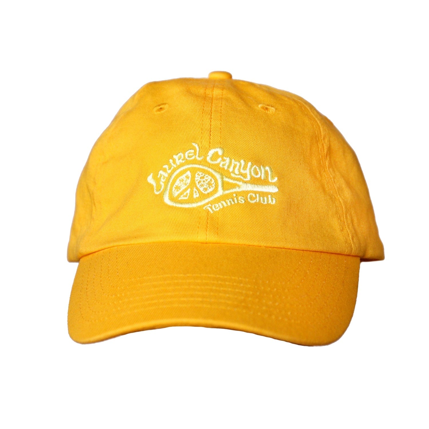 Unisex Laurel Canyon Tennis Club Embroidered Cotton Tennis Hat in Mellow Yellow