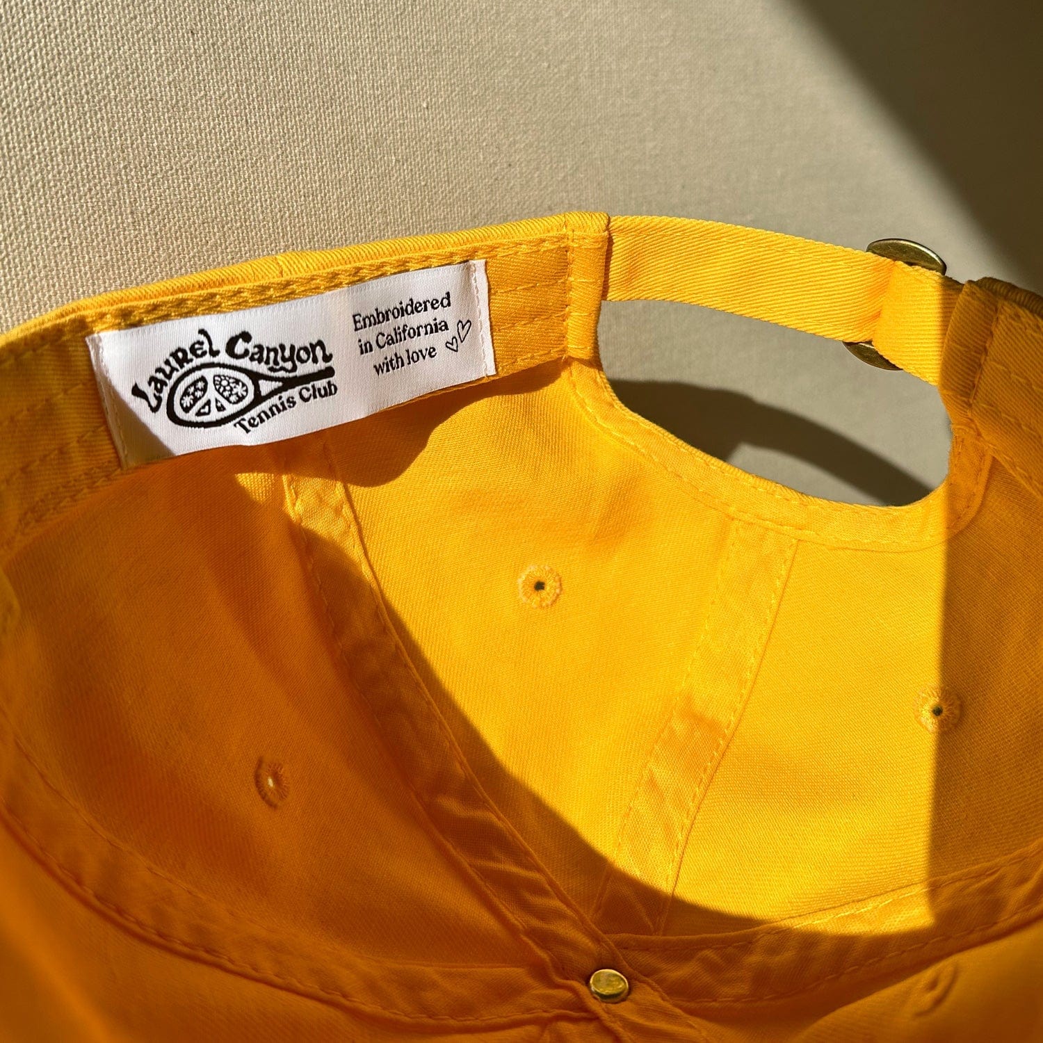 Unisex Laurel Canyon Tennis Club Embroidered Cotton Tennis Hat in Mellow Yellow