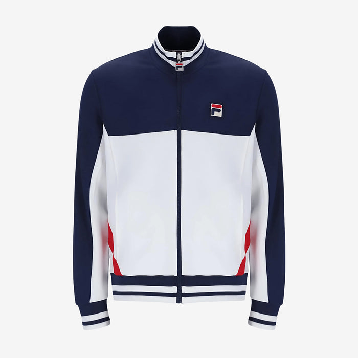 Tiebreaker Funnel Neck Tack Jacket in Navy/Red/White