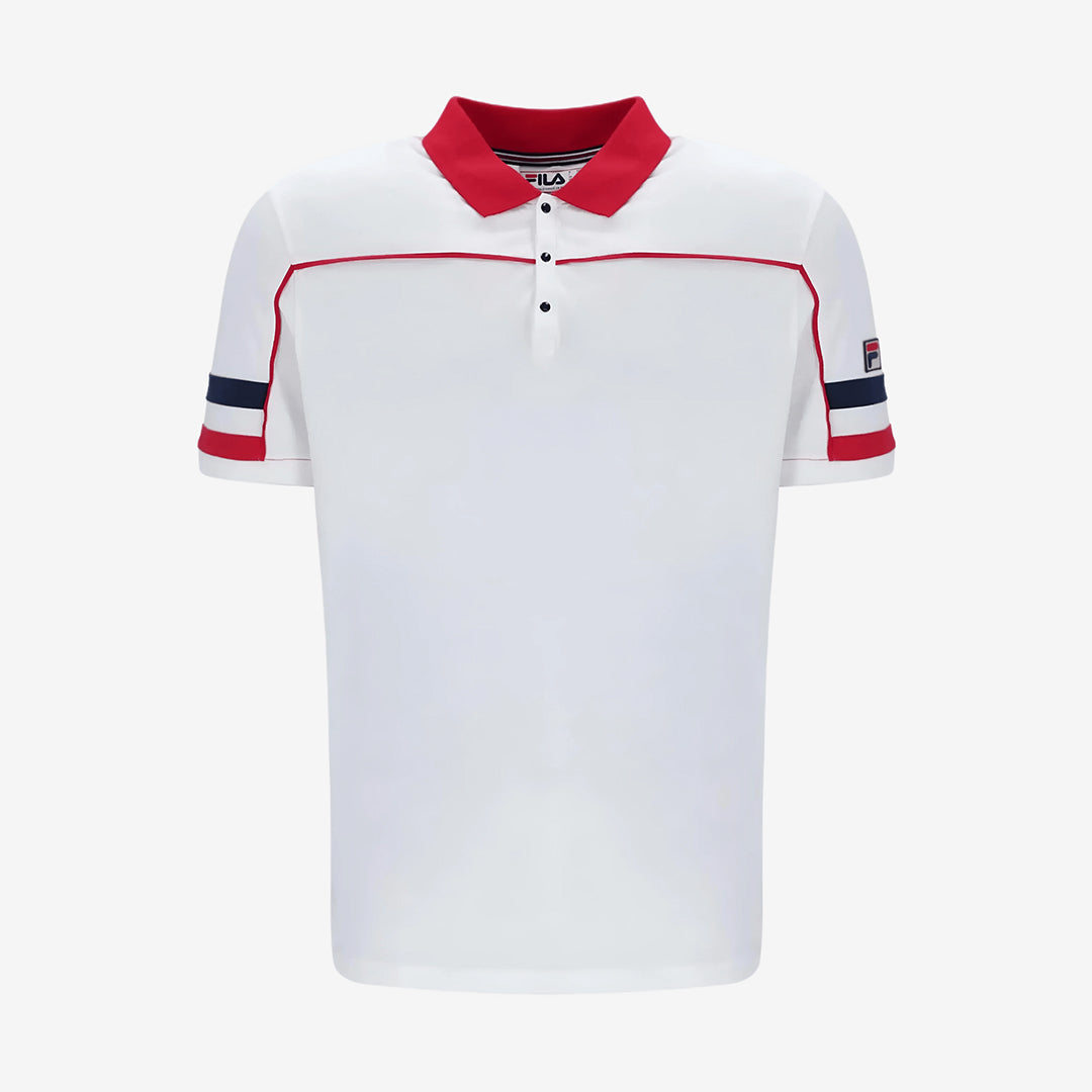 Grandslam Polo Piping Polo in White/Red/Navy