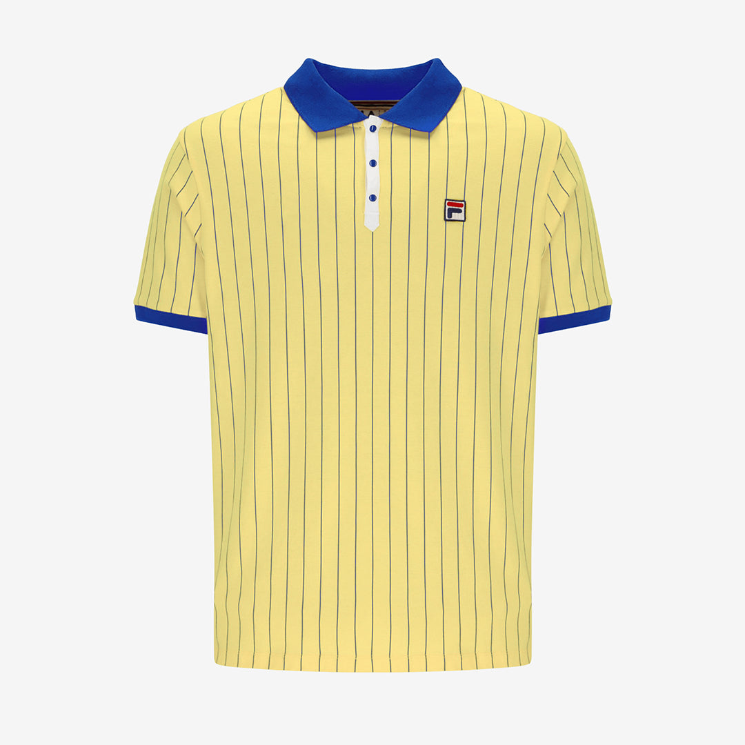 Bb1 Classic Vintage Striped Polo In Popcorn/Turkish Sea/White