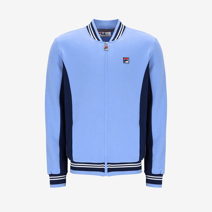 Settanta Baseball Track Jacket In Vista Blue/Navy/White
