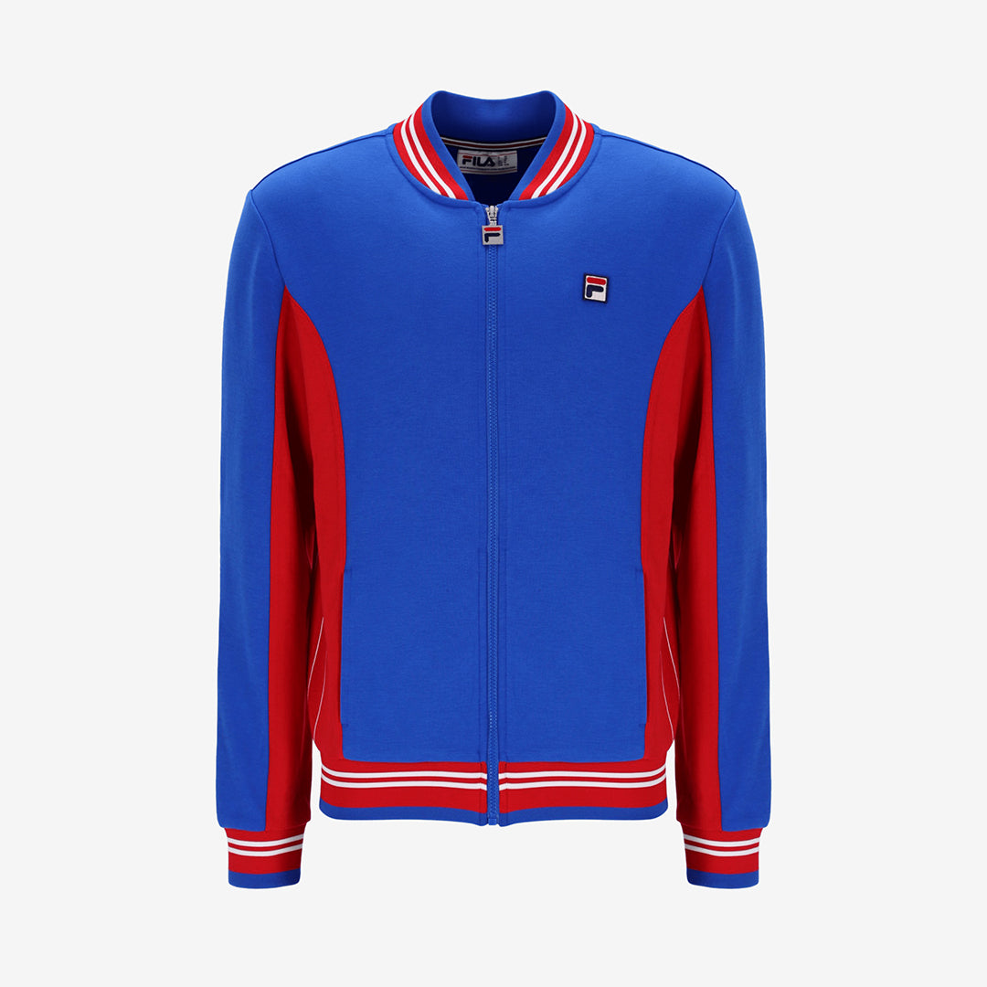Settanta Baseball Track Jacket In Turkish Sea/Navy/White