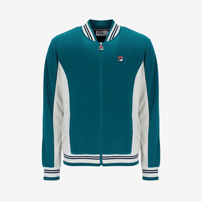 Settanta Baseball Track Jacket In Deep Lagoon/Gardenia/Black