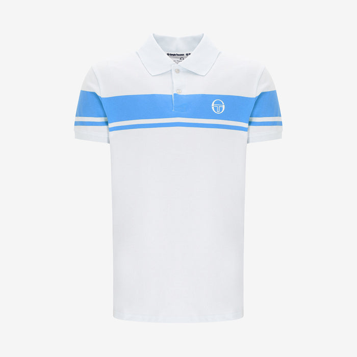 Young Line Polo Polo Shirt In Gardenia/Azure Blue