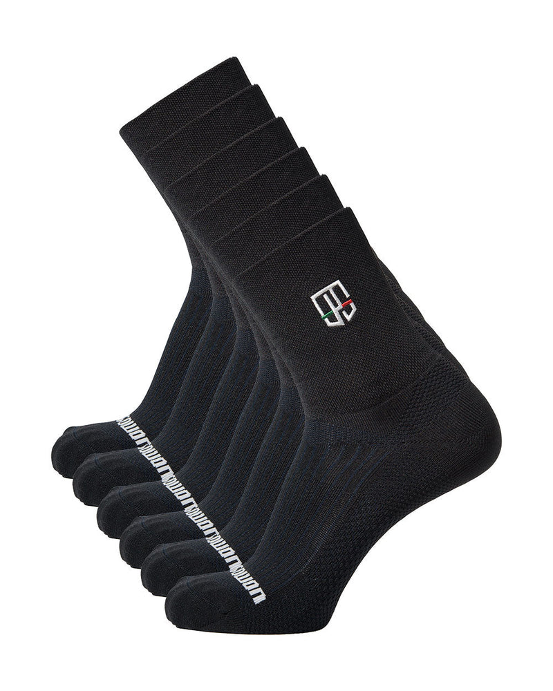 3-Pack Black Microfiber Socks - Nero