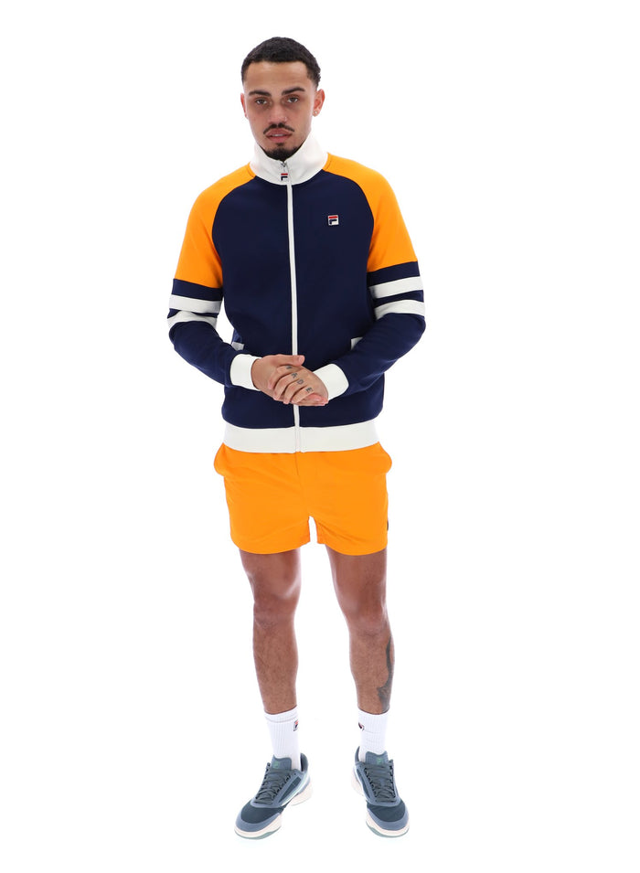 Founder Cut And Sew Track Jacket In Fila Navy/Gardenia/Bright Marigold
