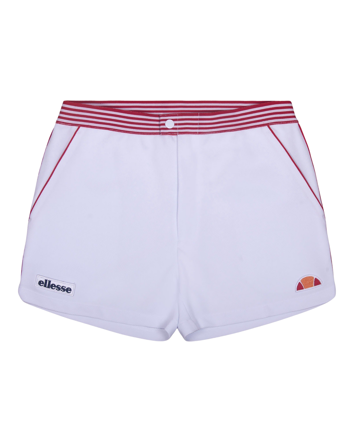 Ellesse Vilas Renzo Tennis Shorts in White & Orange