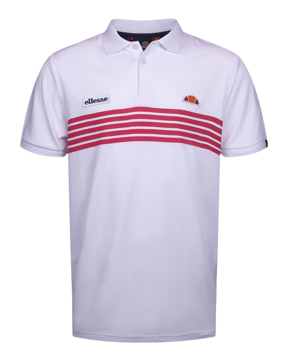 Ellesse Vilas Vanni Polo Shirt in White with Orange