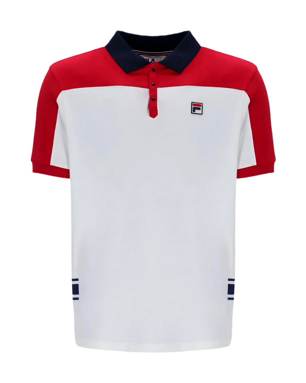 Fila Mivvi Polo In White/Red/Navy