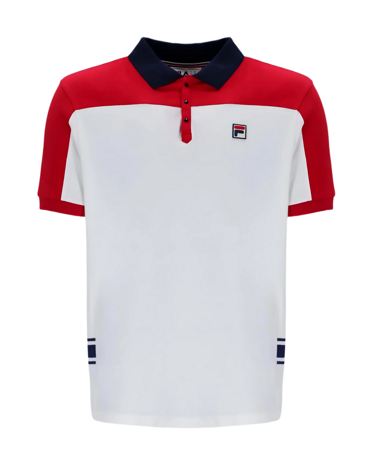 Fila Mivvi Polo In White/Red/Navy