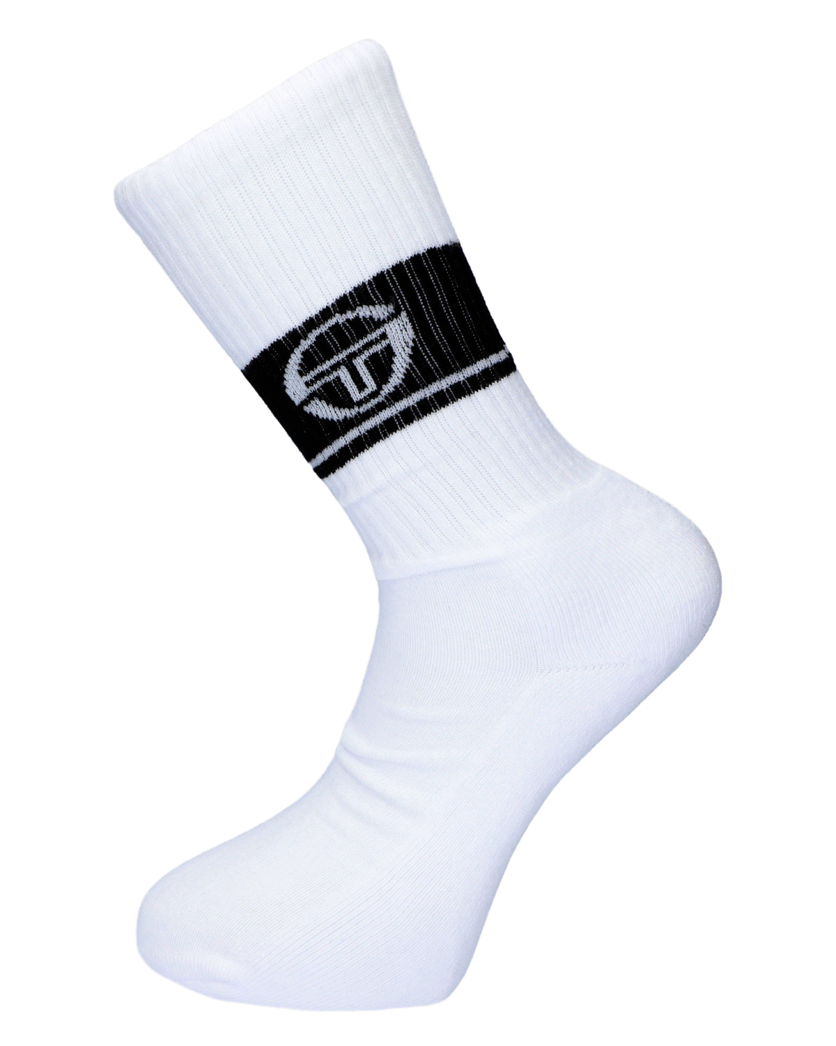 Sergio Tacchini McEnroe Tennis Crew Socks in White & Navy