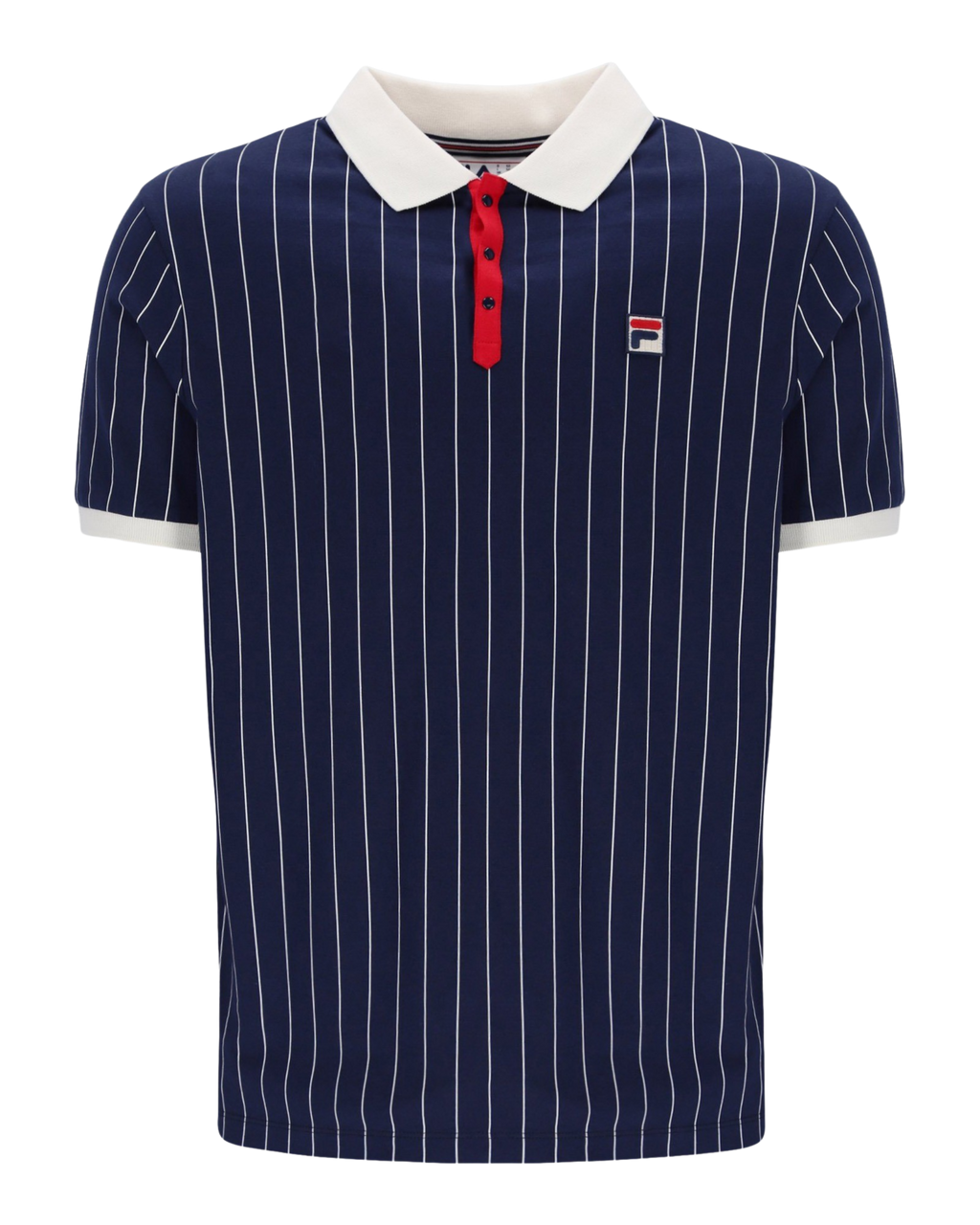 Fila BB1 Polo Shirt In Navy/Gardenia/Red