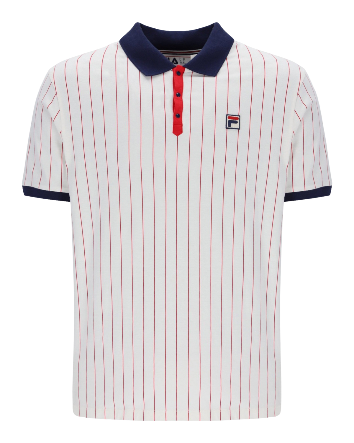 Fila BB1 Polo Shirt in Gardenia/Navy/Red