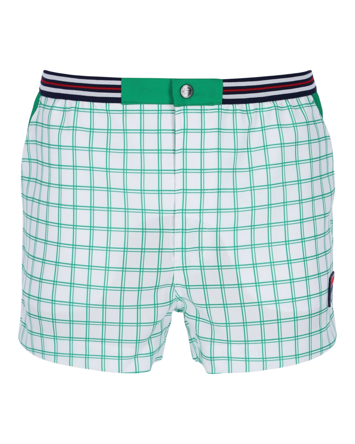 Fila Brookes Check Short In White/Jelly Bean