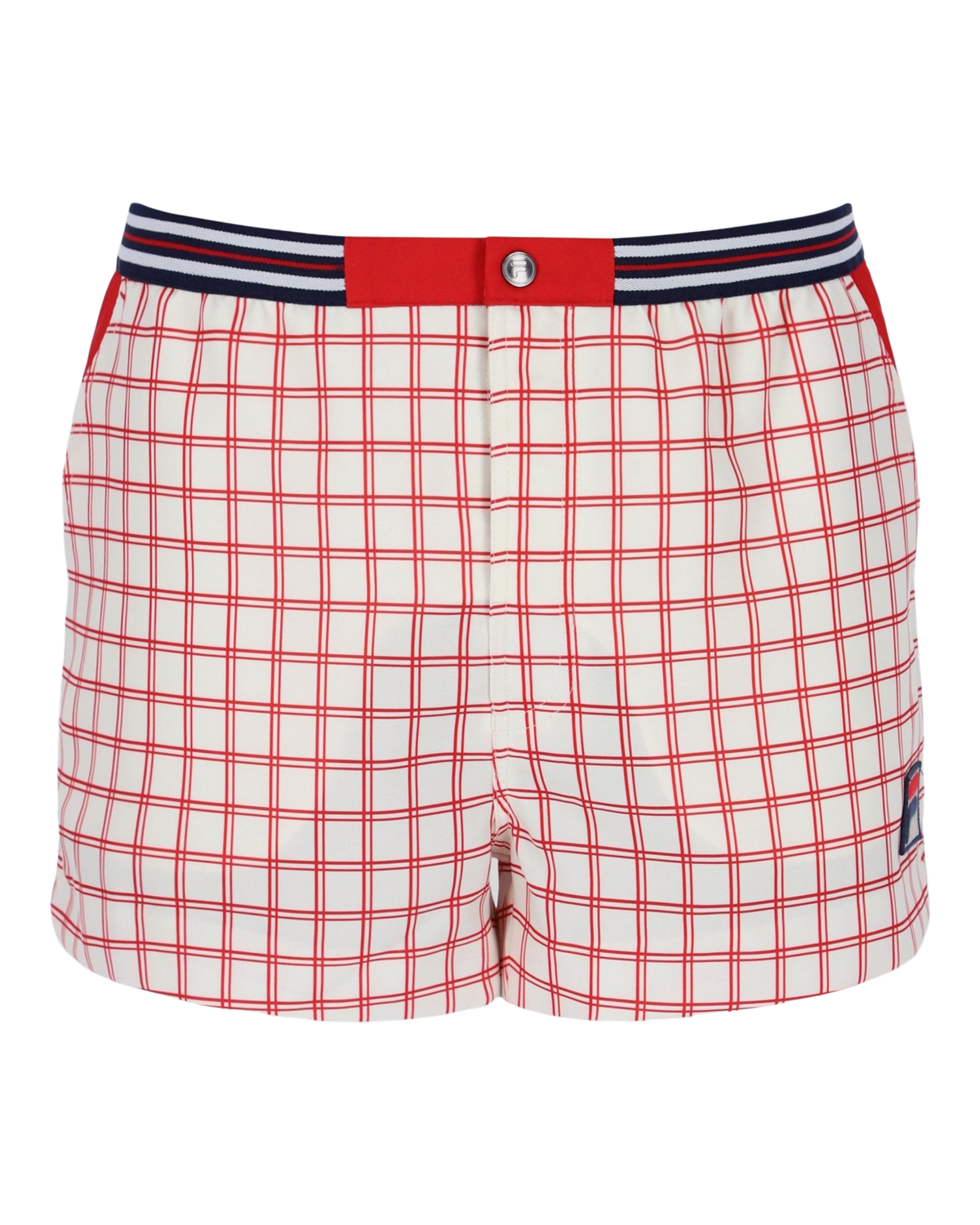 Fila Brookes Check Short In Gardenia/Red