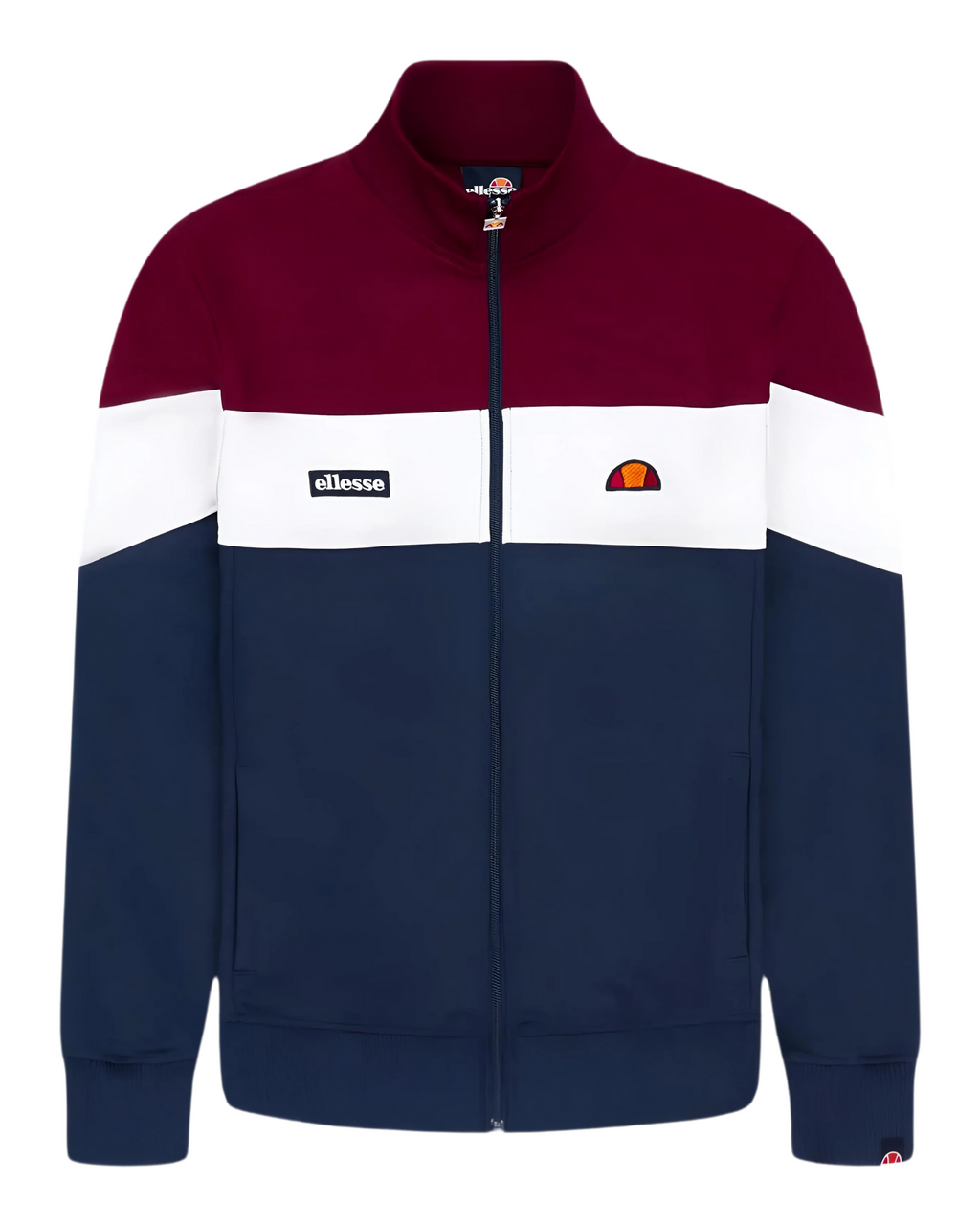 Ellesse Caprini Track Top in Burgundy/Navy