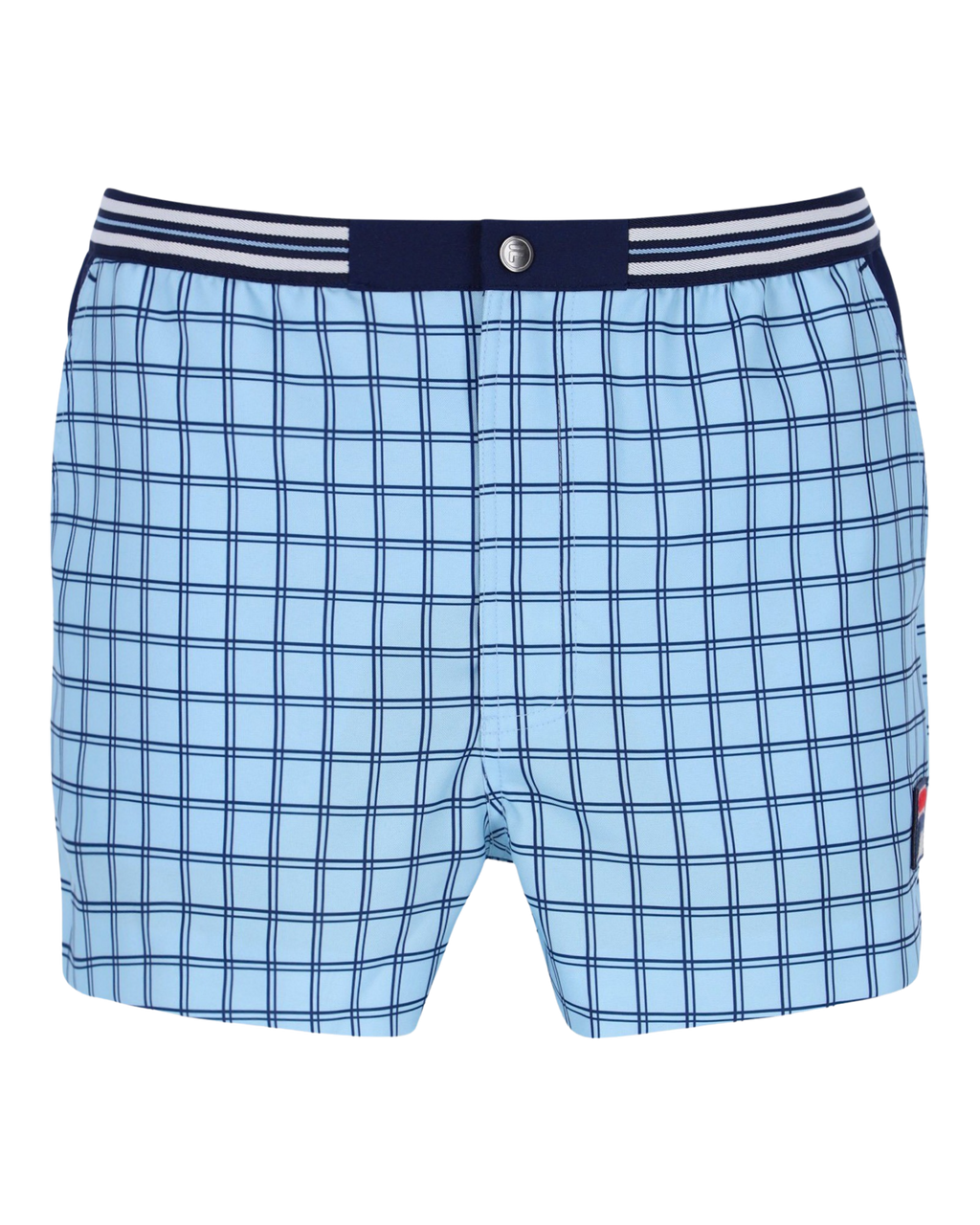 Fila Brookes Check Short In Blue Bell/Navy