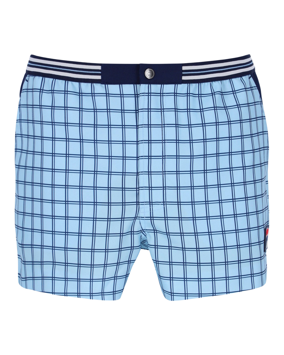 Fila Brookes Check Short In Blue Bell/Navy