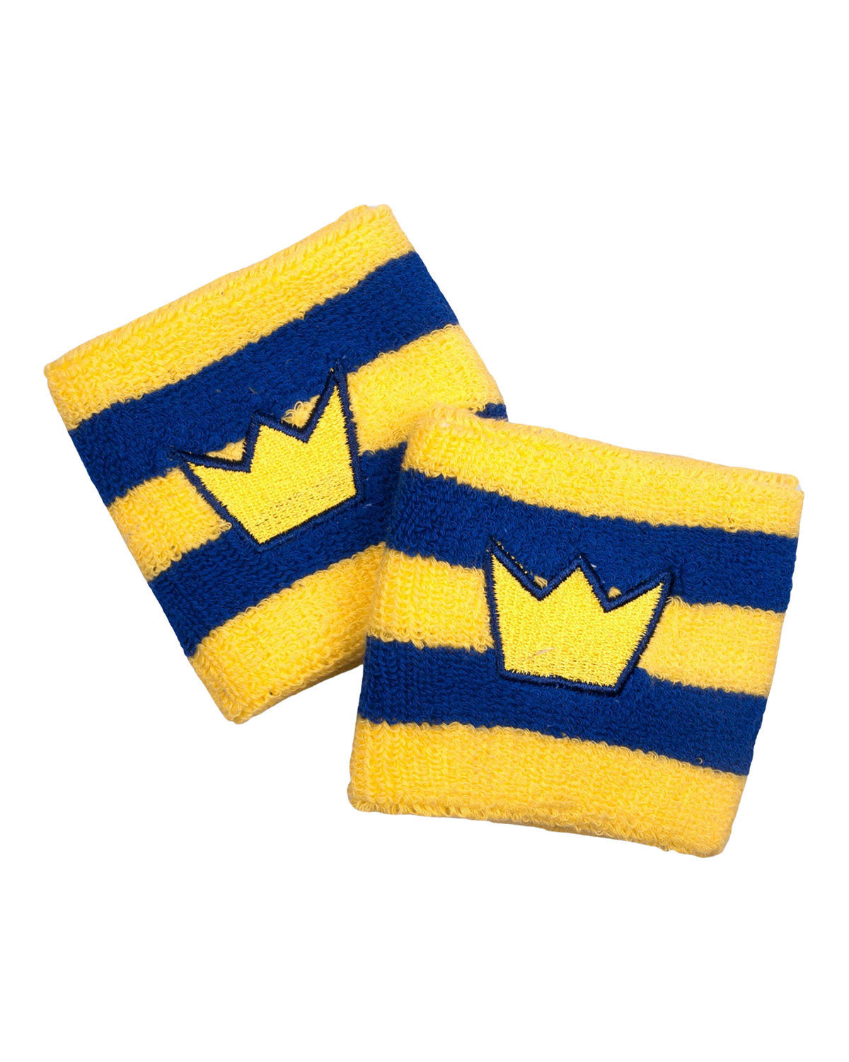 Original Remakes of Bjorn Borg Wristbands in Yellow with Two Navy Stripes