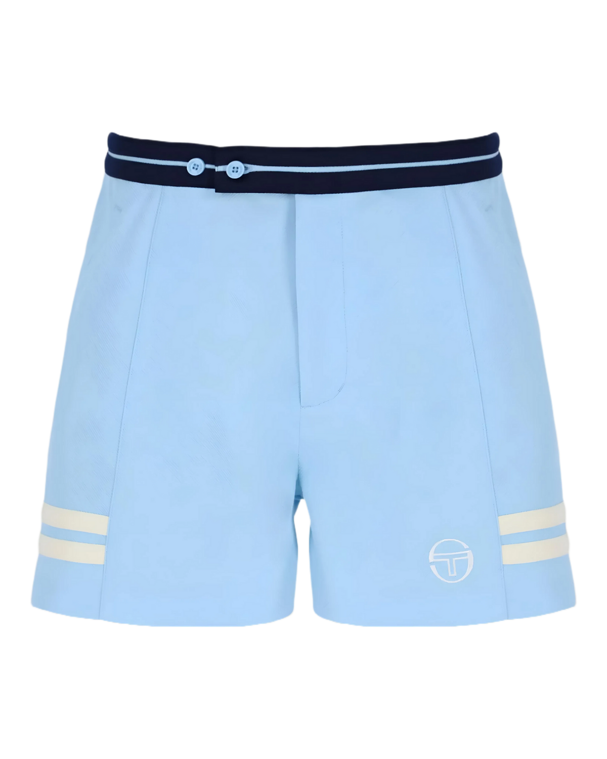 Sergio Tacchini Supermac Shorts In Clear Sky/Pearled Ivory