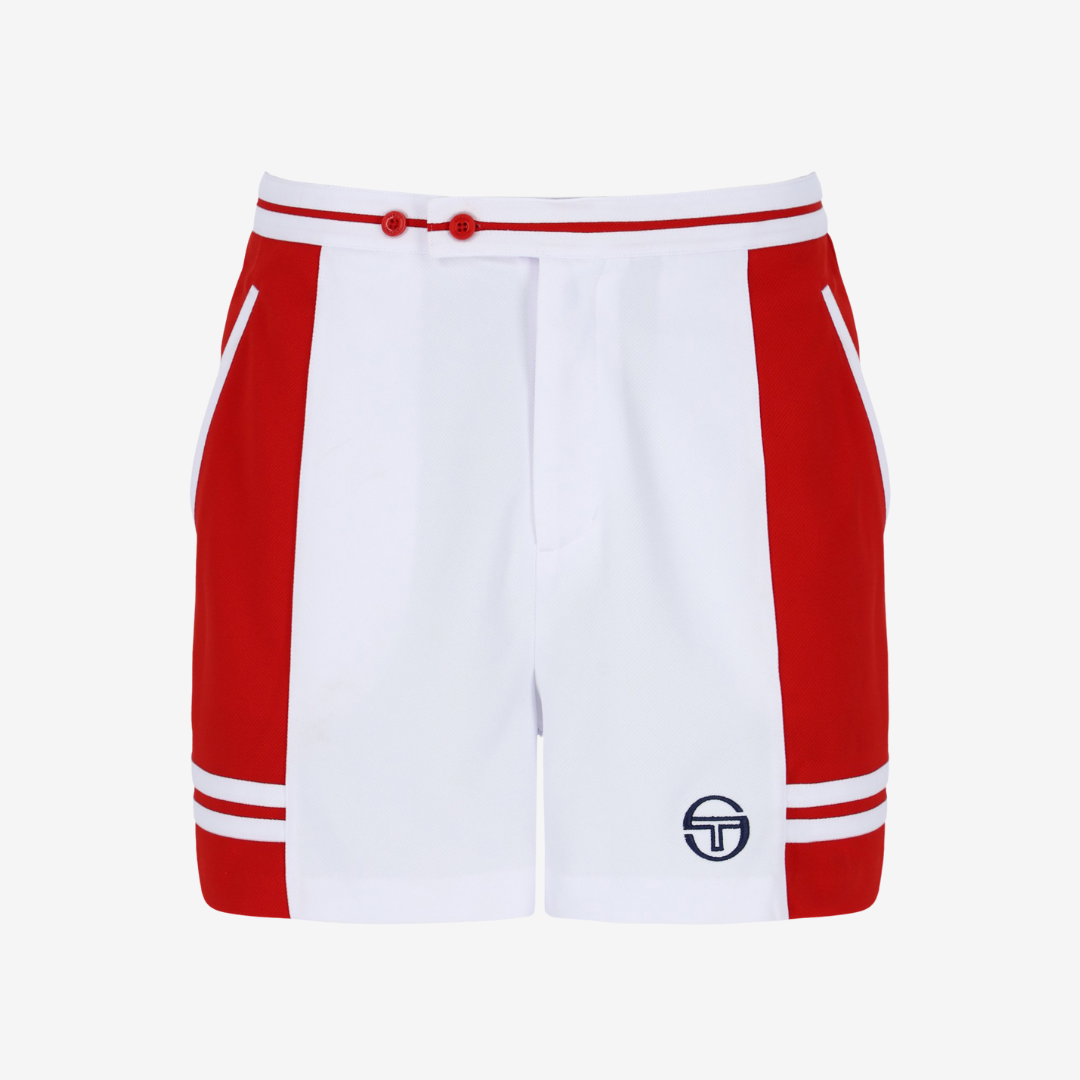 Supermac Short Tennis Short In White/Adrenaline Rush