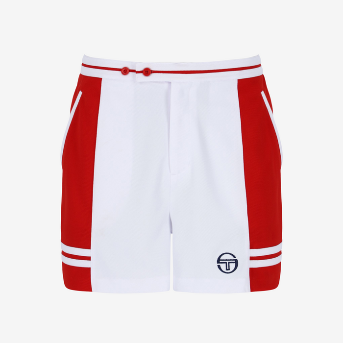 Supermac Short Tennis Short In White/Adrenaline Rush