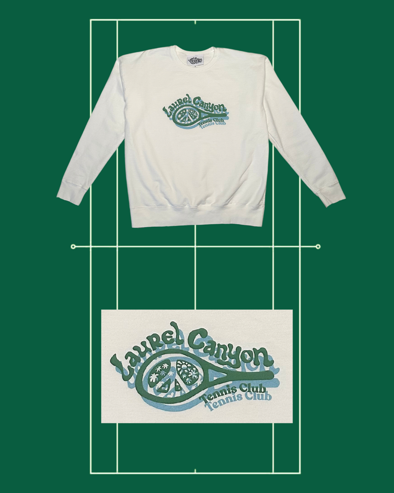 Unisex Laurel Canyon Tennis Club Crewneck Sweatshirt in White