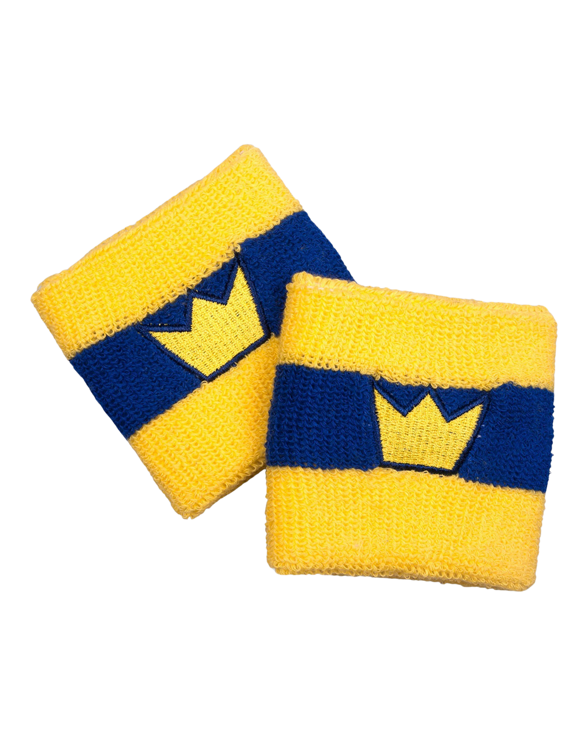 Original Remakes of Bjorn Borg Wristbands in Yellow with Navy Stripe