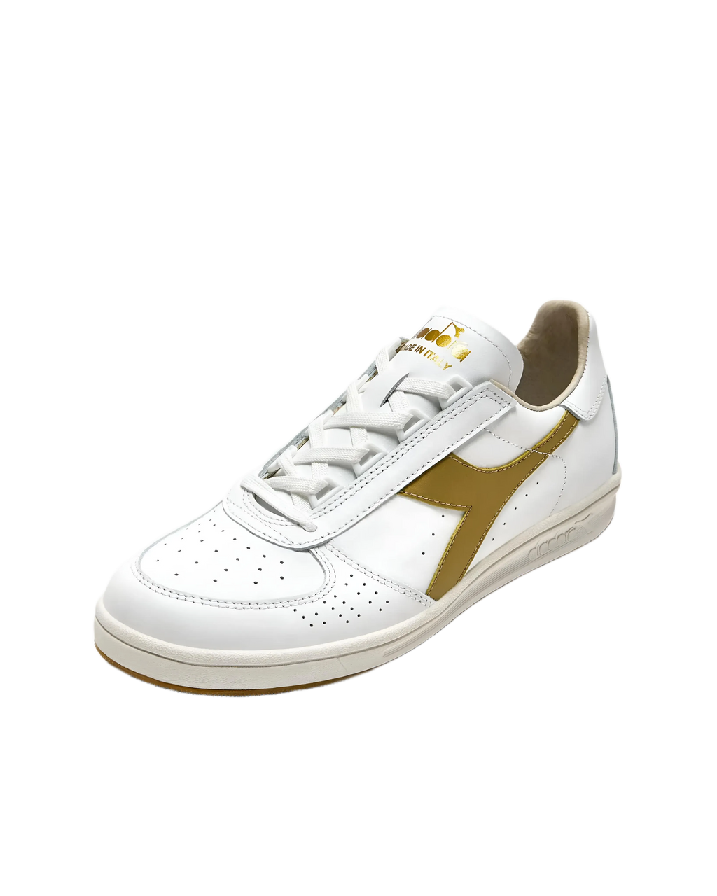 Diadora Borg Elite Tennis Shoes 100% Finest Italian Leather Gold Logo