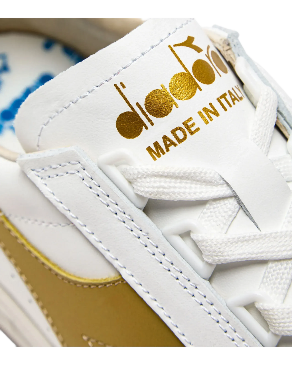 Diadora Borg Elite Tennis Shoes 100% Finest Italian Leather Gold Logo