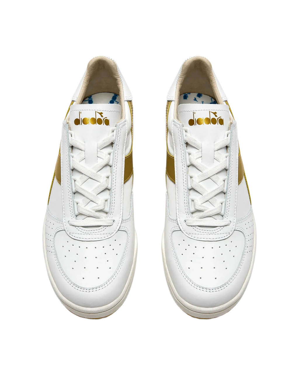 Diadora Borg Elite Tennis Shoes 100% Finest Italian Leather Gold Logo