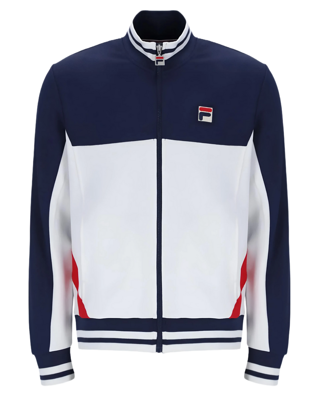 Fila Tiebreaker Funnel Neck Tack Jacket in Fila Navy/Fila Red/White