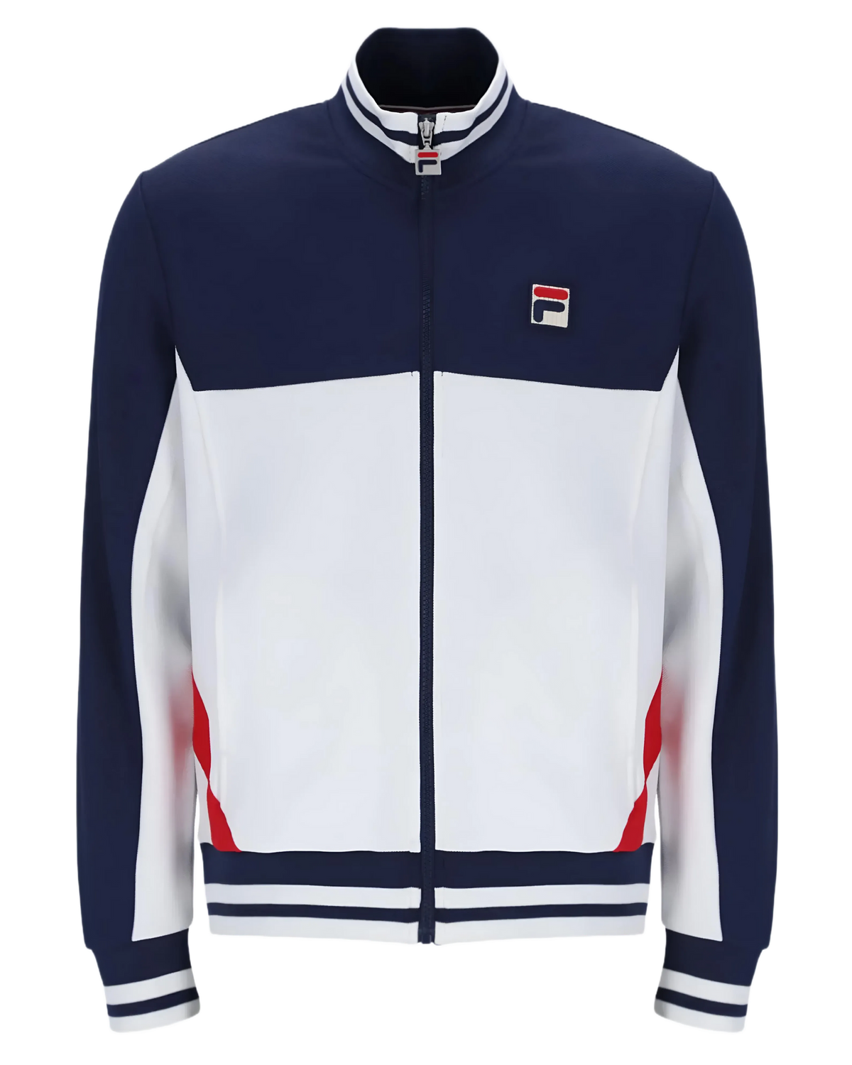 Fila Tiebreaker Funnel Neck Tack Jacket in Fila Navy/Fila Red/White