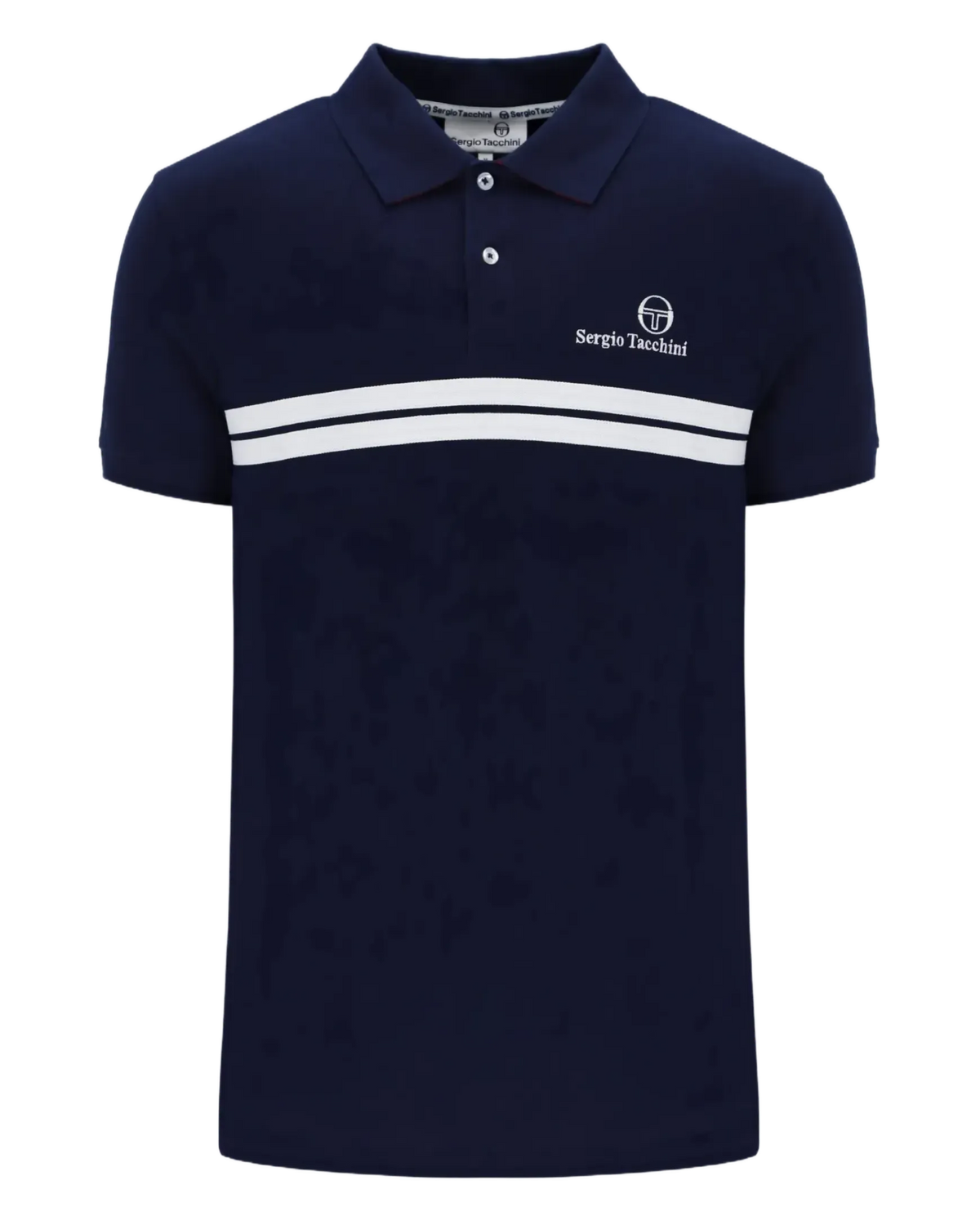 Sergio Tacchini New Supermac P Polo Shirt in Maritime Blue /White/Adrenaline Rush