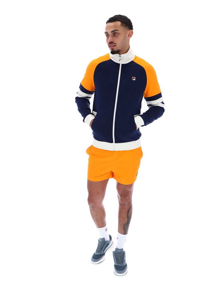 Founder Cut And Sew Track Jacket In Fila Navy/Gardenia/Bright Marigold