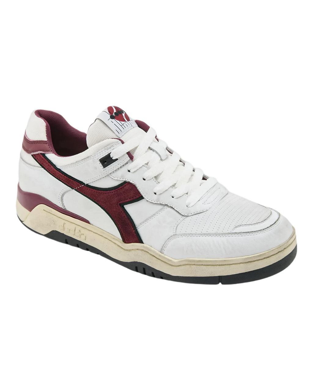 Diadora B.560 in White/Ruby Wine