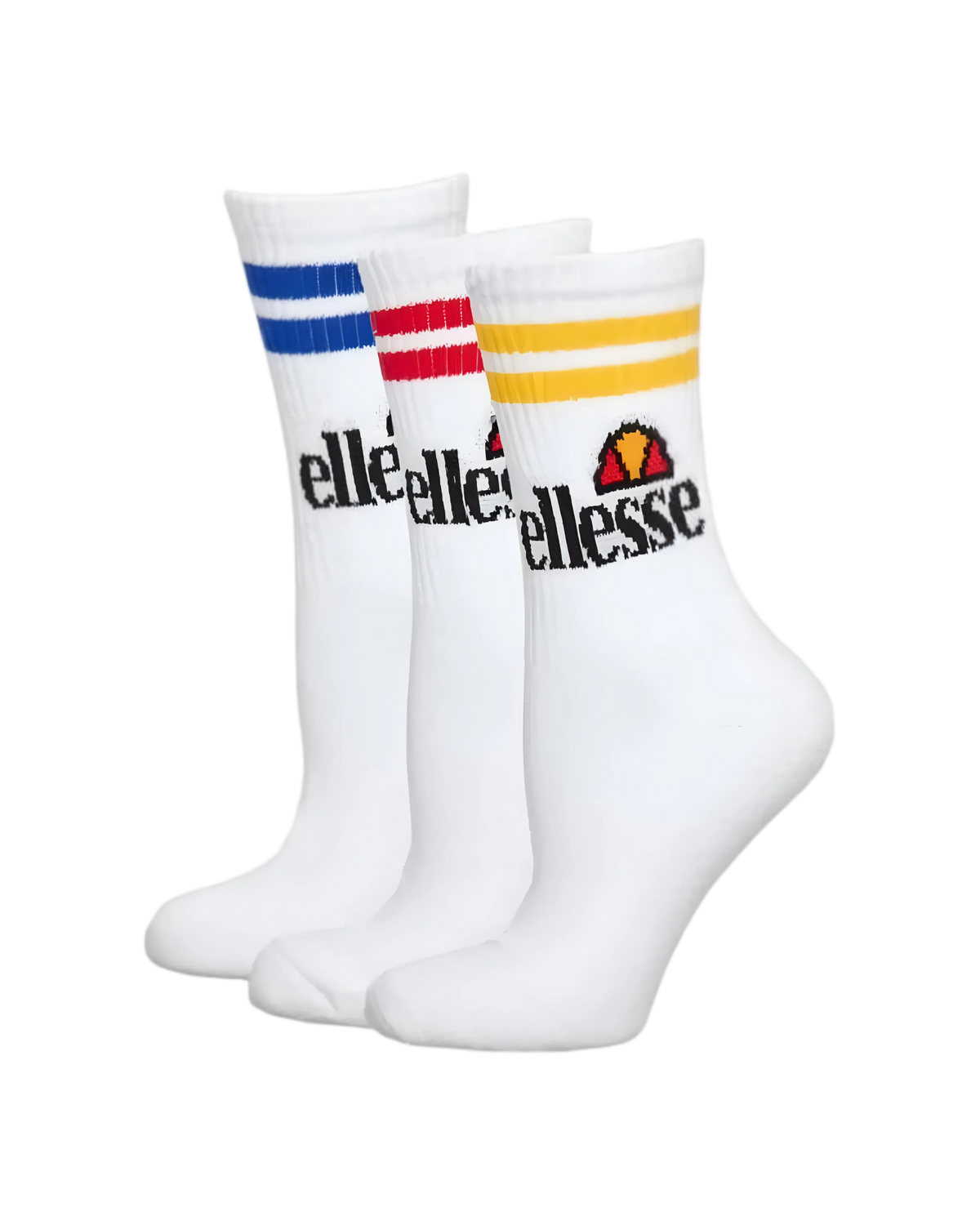 Ellesse Vilas Pullo Tennis Socks Pack of Three in White/Colours